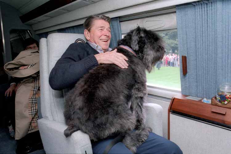 Ronald Reagan and his dog, Lucky