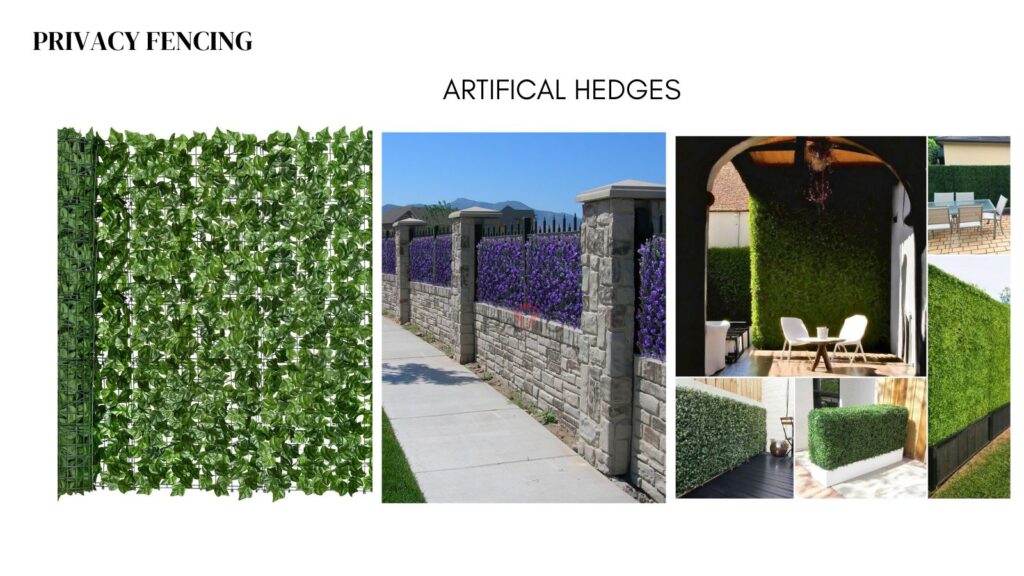 artificial hedges - fencing for pets