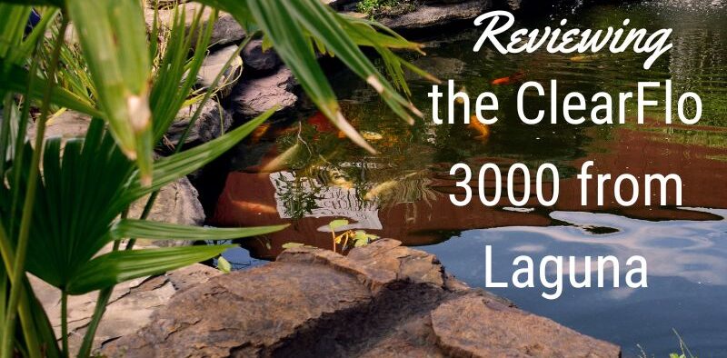 Title card for a review of the Laguna ClearFlo 3000 with the words: "Filtration for Your Pond: ClearFlo 3000 Review"